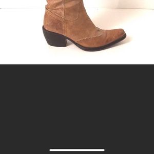 Bronx Cowgirl leather boots camel distressed rodeo